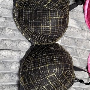 Victoria's Secret Black and Gold Checkered Bra